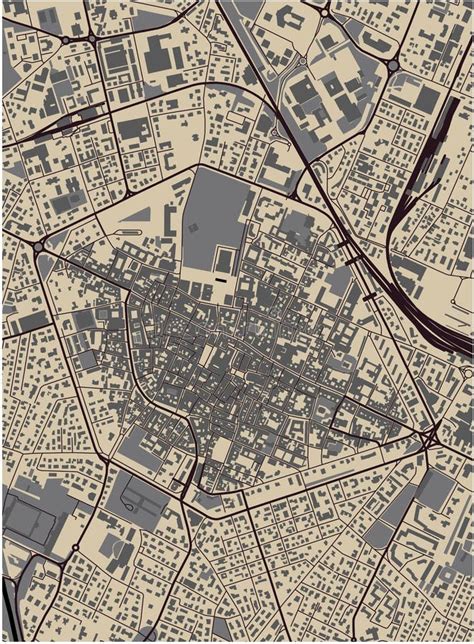 Mapa De La Ciudad De Reggio Di Calabria Italia Ilustración Del Vector