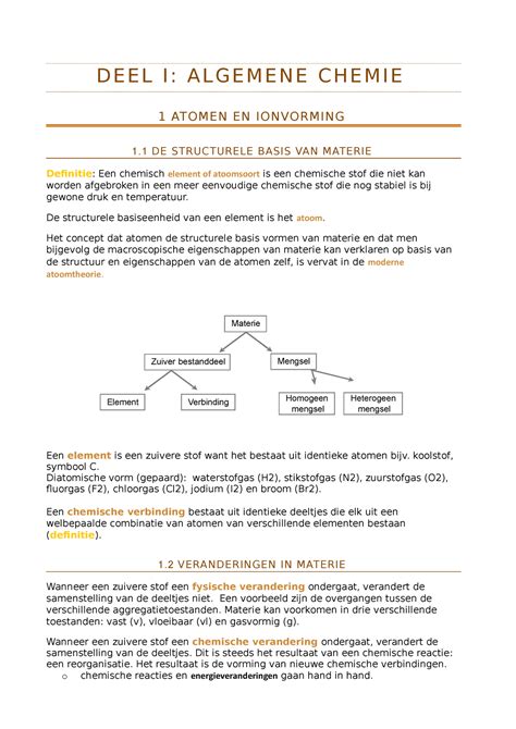 Hoofdstuk 1 Anorganische Chemie Prof Troys DEEL I ALGEMENE CHEMIE 1