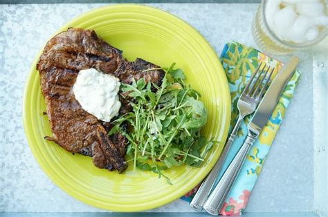 Marinated T Bone Steaks With Garlic Herb Aioli