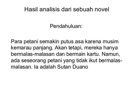 Alur cerita dari novel