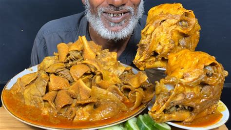 Asmr Eating Spicy Mutton Boti Curry Two Big Goat Head Curry With Rice