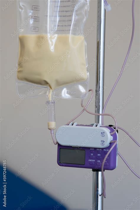 Feeding Pump Medical Device Purple Color To Supplement Nutrition Liquid