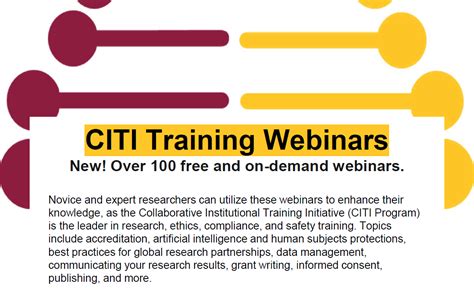 Collaborative Institutional Training Initiative (CITI Program)- Free Webinars | Research Development