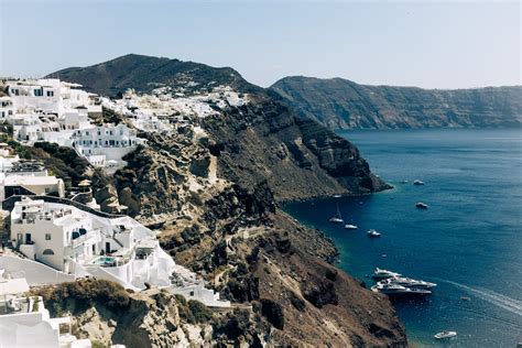 Aerial View of Santorini Coast, Greece · Free Stock Photo