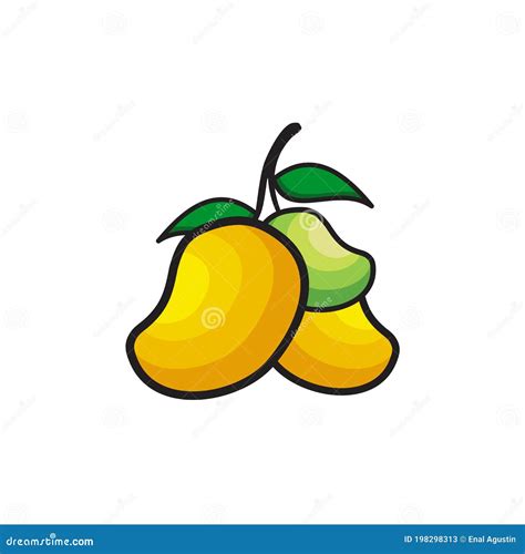 Mango Fruit Logo Design Template Stock Vector Illustration Of