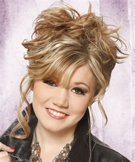 Long Curly Casual Updo Hairstyle Blonde Hair Color With Light Blonde