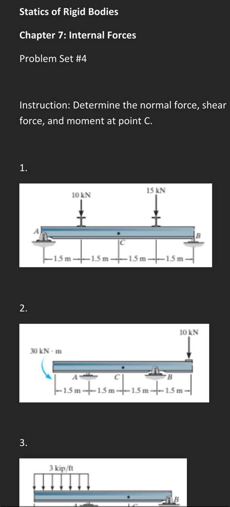 Solved Statics Of Rigid Bodies Chapter 7 Internal Forces