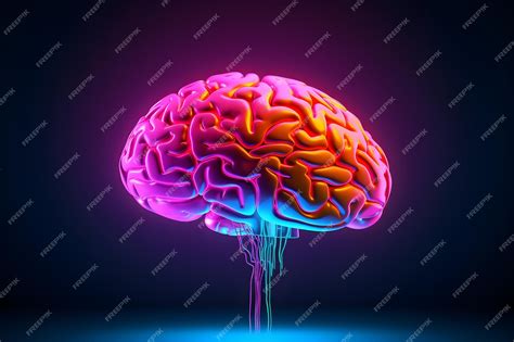 Premium Photo | Neon brain wallpaper