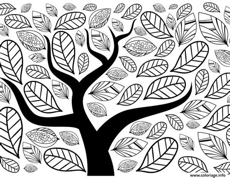 Coloriage Feuilles Et Arbre Automne JeColorie