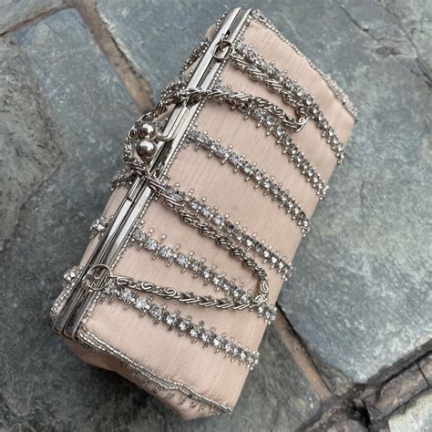 Vintage Nude Jewel Clutch Bag Women S Fashion Bags Wallets Clutches On Carousell