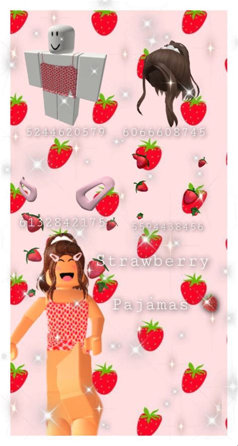 Strawberry Pajama Codes Bloxburg Decal Codes Pretty Wallpaper