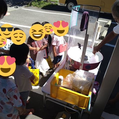 駄菓子＆ギャラリー 箱宮base On Twitter 加賀市内保育園夏祭りに出張販売してきました 子ども達が綿菓子を食べて駄菓子をお買い物 暑さに負けず元気いっぱいで素敵な笑顔を見せて