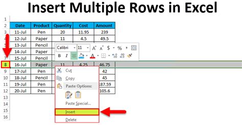 Insert Multiple Rows In Excel How To Insert Multiple Rows Examples