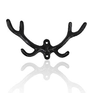 30GO Cast Iron Longhorn Steer Wall Hook 5 Bull Head Decorative Hanger