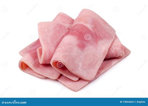 Slices of Cooked Ham Isolate on White Stock Photo - Image of pork ...