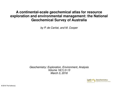 A Continental Scale Geochemical Atlas For Resource Exploration And