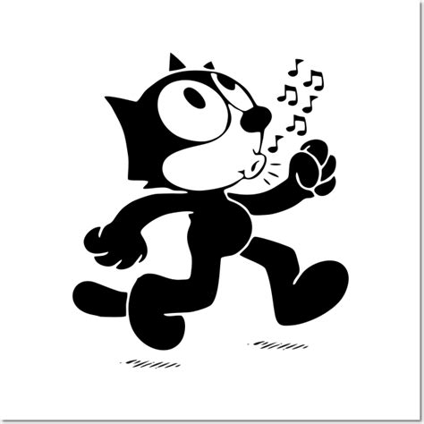 Felix The Cat Walking By Romanisa 일러스트레이션 복고 캐릭터 일러스트