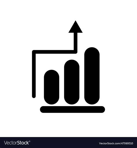 Sales increase bar graph silhouette icon Vector Image