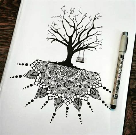 Zentangle Patterns Drawing Artwork Mandala Art