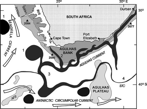 Schematic of the Agulhas Current and Southern Benguela Region. Agulhas... | Download Scientific ...