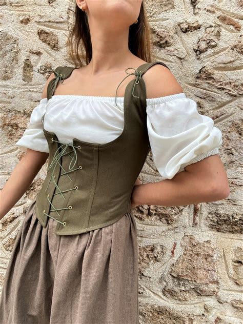 Corset Top Renaissance Peasant Bodice Ren Fair Corset Etsy Canada