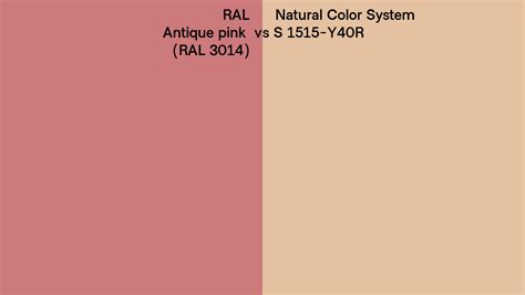 Ral Antique Pink Ral Vs Natural Color System S Y R Side By