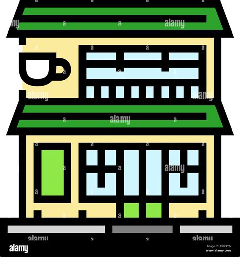 Tea House Street Food Cafe Color Icon Vector Illustration Stock Vector