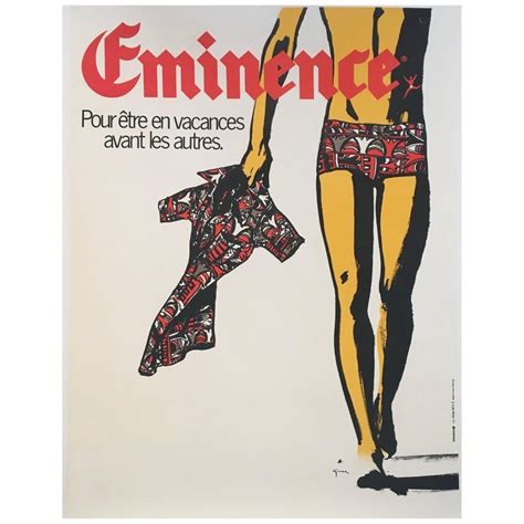 Rare Original Vintage Advertising Poster Eminence By Rene Gruau