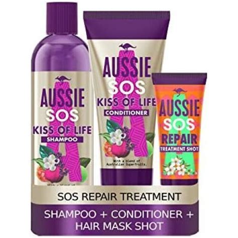 Aussie SOS Shampoo And Conditioner Set Intense Shot Hair Mask For Dry