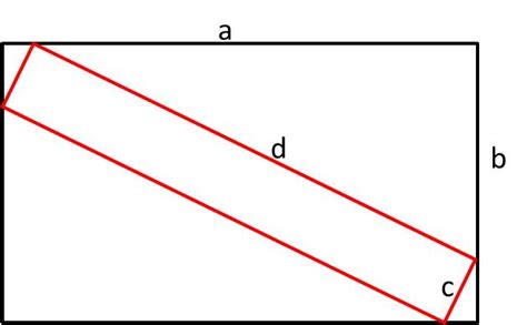 geometry - fitting rectangle inside another rectangle in diagonal ...