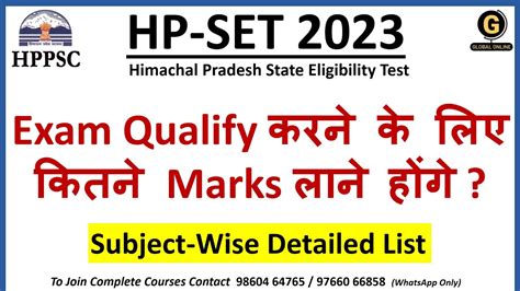 Qualifying Marks For HP SET 2023 Himachal Pradesh SET Paper 1