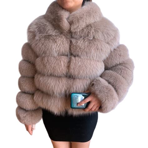 New Womens Real Fur Coat Winter Genuine Women Short Section Warm Thick