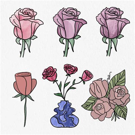 12 Easy Rose Drawing Ideas Step By Step Guide • Mina Drawing