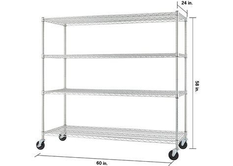 Trinity Basics® Ecostorage® 4 Tier Wire Shelving 60x24x54 Nsf W