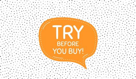 Try Before You Buy Special Offer Price Sign Vector Stock Illustration