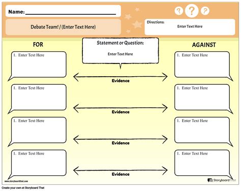 Debate Template — Debate Prep Worksheet Storyboardthat