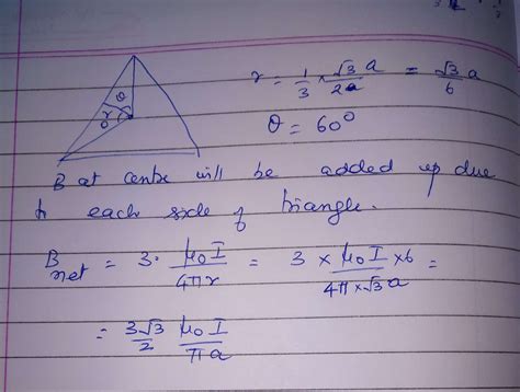 A Current I Flowing Through The Sides Of An Equilateral Triangle Of