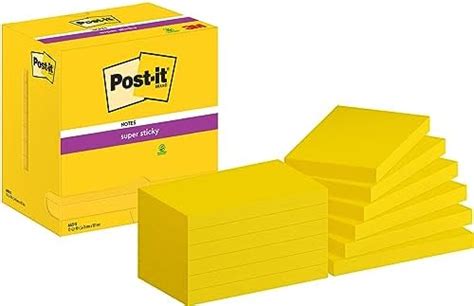 Post It Super Sticky Notes Kanariengelb Packung Mit Bl Cken