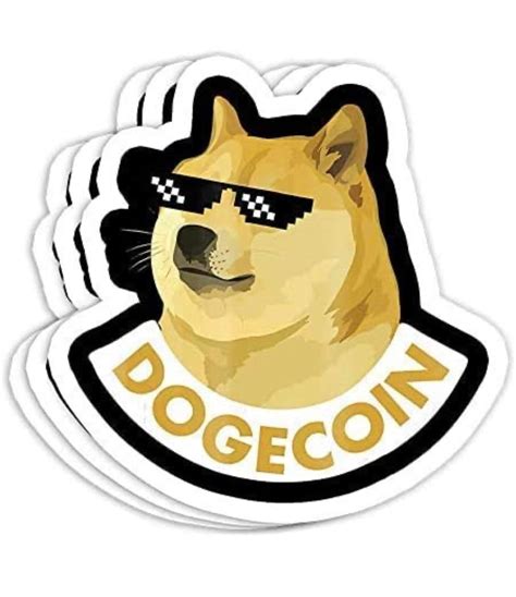 Dogecoin shades sticker water proof | Etsy