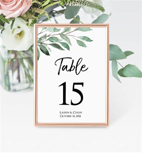 Table Numbers Printable Pdf Free