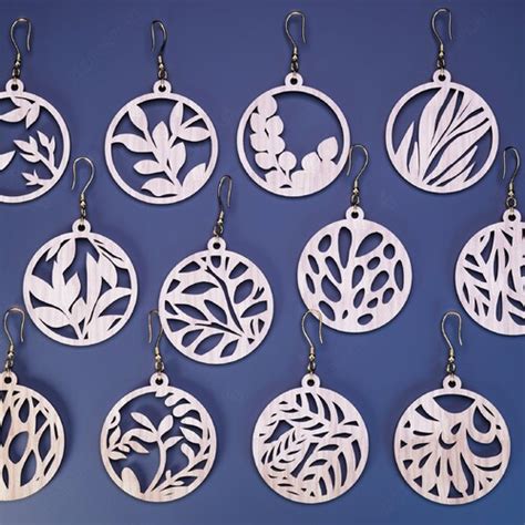 Laser Cut Earring Template SVG Earrings Bundle Glowforge Etsy