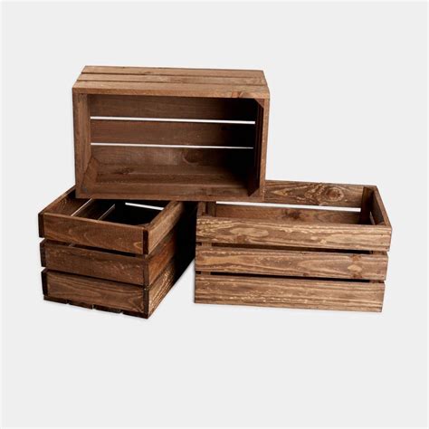 Rebajas Ofertas Lote Conjunto Pack Cajas Madera Tono Envejecido