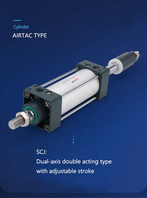 Scj Series Airtac Dual Axis Double Acting Type With Adjustable Stroke