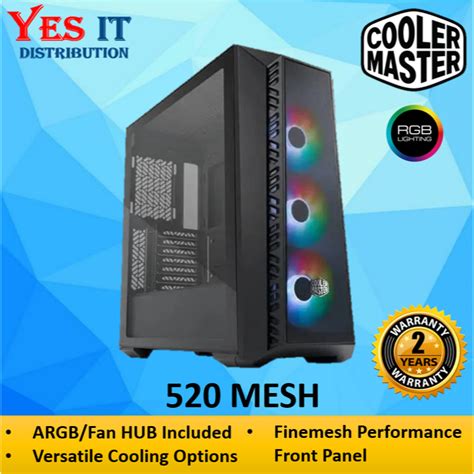 Cooler Master Masterbox 520 Mesh Argb Atx Pc Case Mb520 Kgnn S00 Shopee Singapore