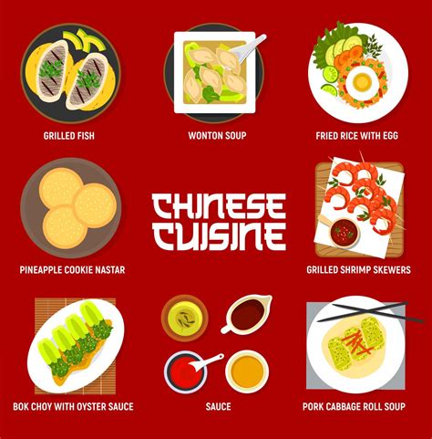 Chinese Cuisine Menu With Asian Meals And Dishes 11633901 Vector Art At