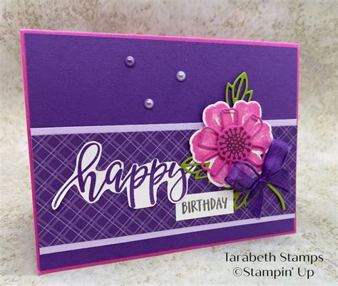 Tarabeth Stamps Stampin Up Pretty Perennial Happy Birthday Card