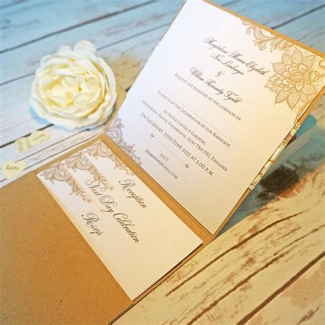 Rustic Lace Kraft Pocketfold Wedding Invitations Bluebird Wedding