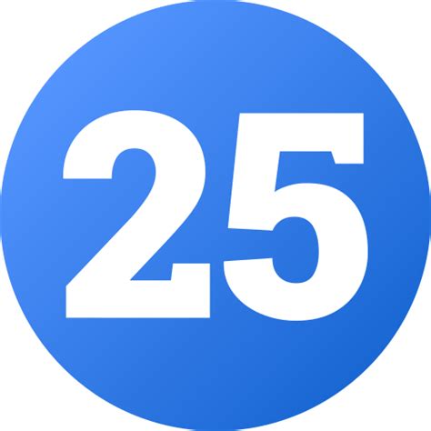 Number 25 Generic Gradient Fill Icon