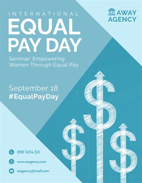 Minimal Flyer Equal Pay Day Blue Template Postermywall