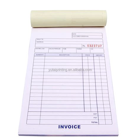 Bill Book Printing Design,Invoice Book,Vista Print Invoice Books - Buy ...